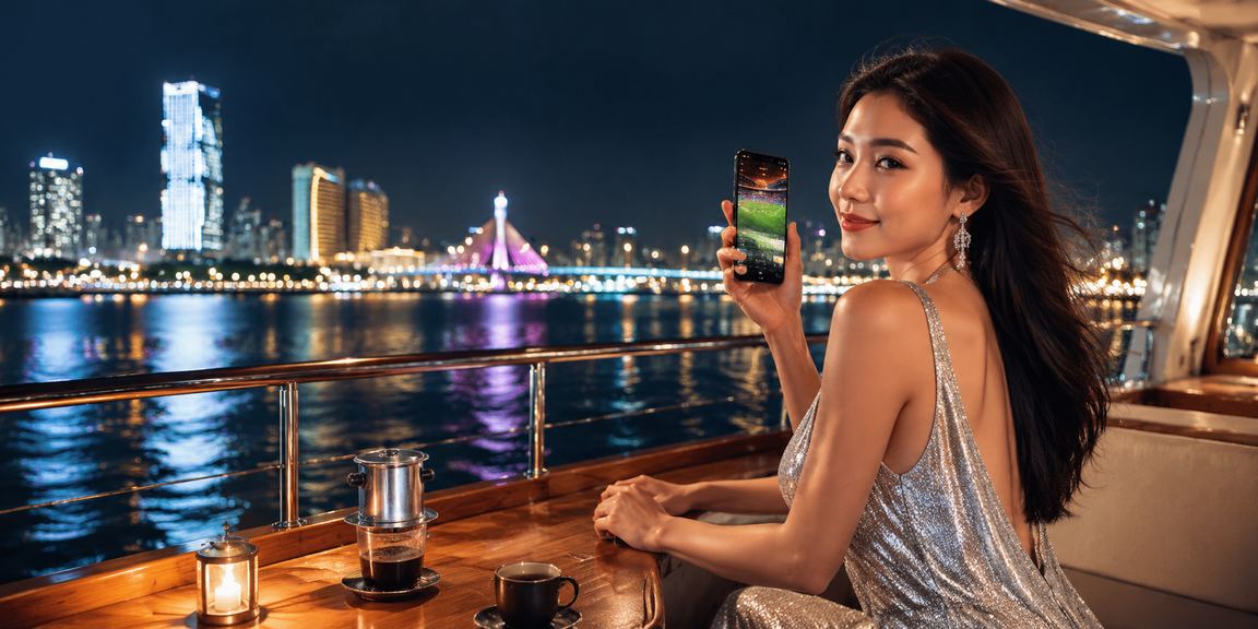 Người chơi Đà Nẵng cài đặt ứng dụng casino trên điện thoại bên cạnh ly cà phê